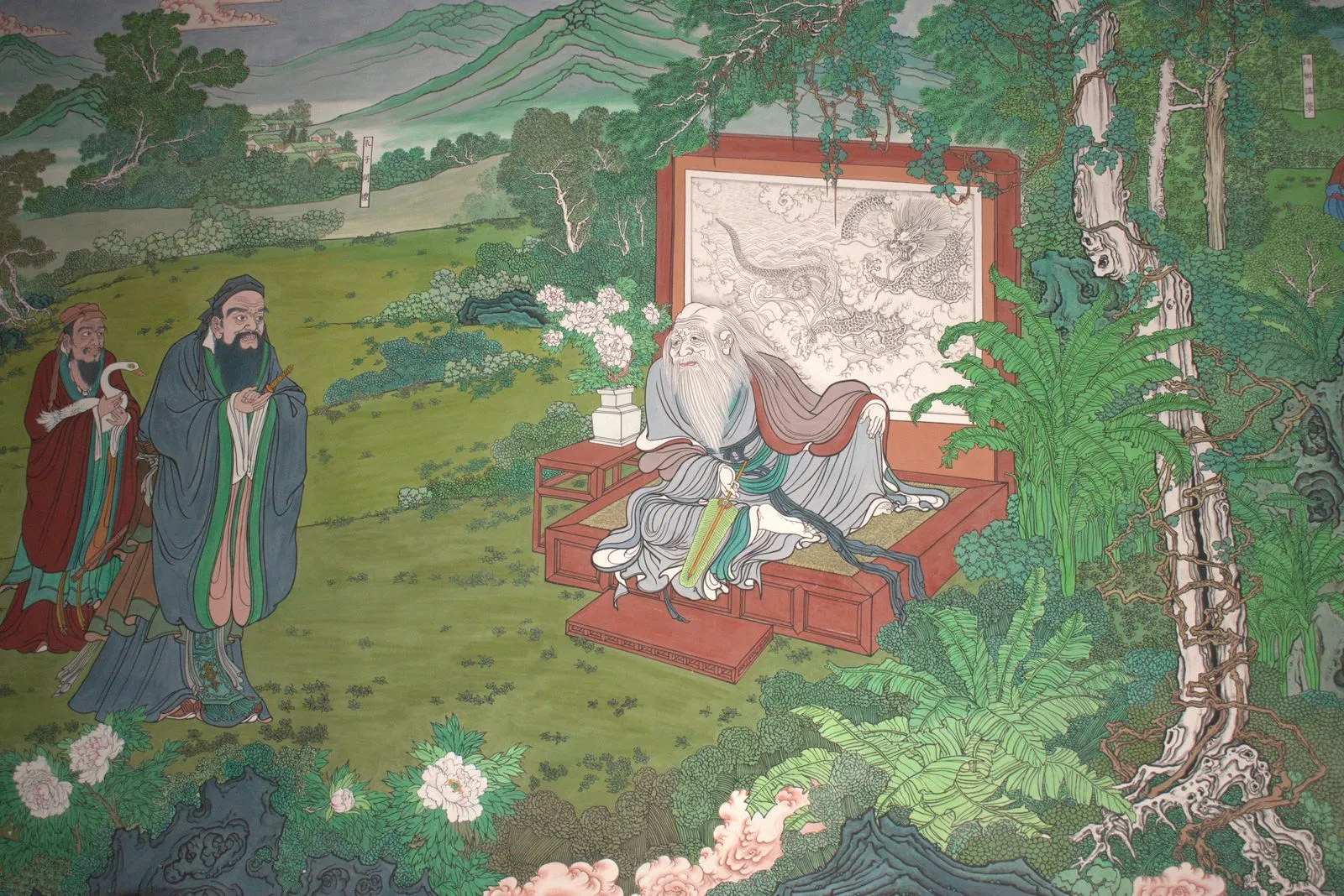 Laozi being visited by students